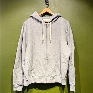 Buck Mason Gray Zip-Up Hoodie